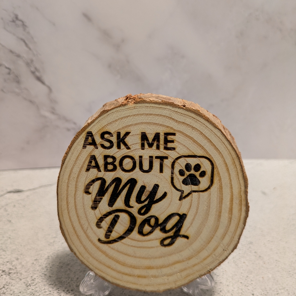 Wooden Dog Sign - Natural
